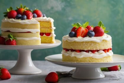 Lemon strawberry cake