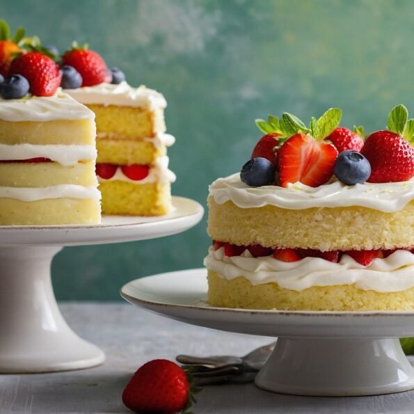 Lemon strawberry cake