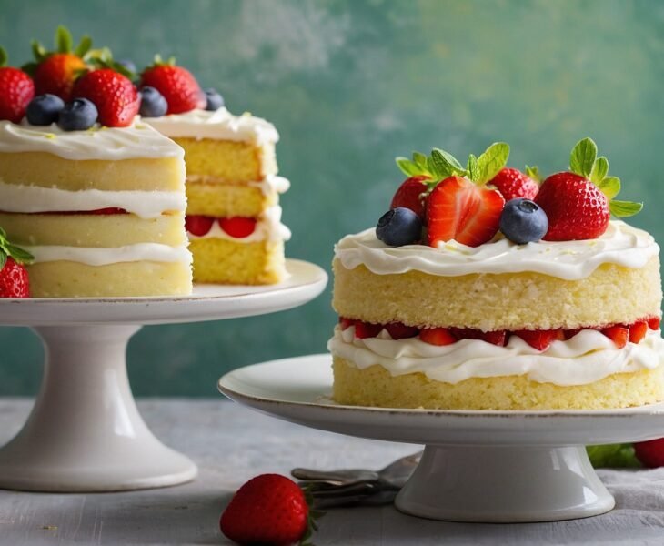 Lemon strawberry cake