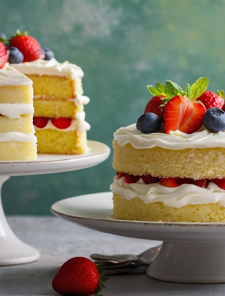 Lemon strawberry cake