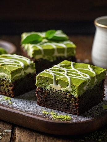 Matcha white chocolate brownies