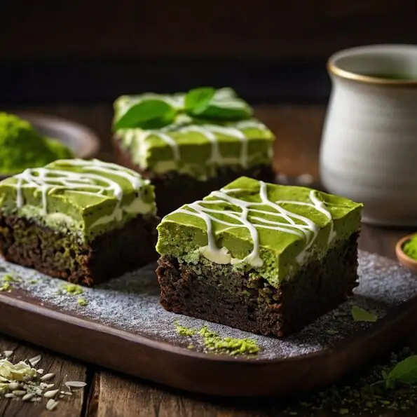 Matcha white chocolate brownies