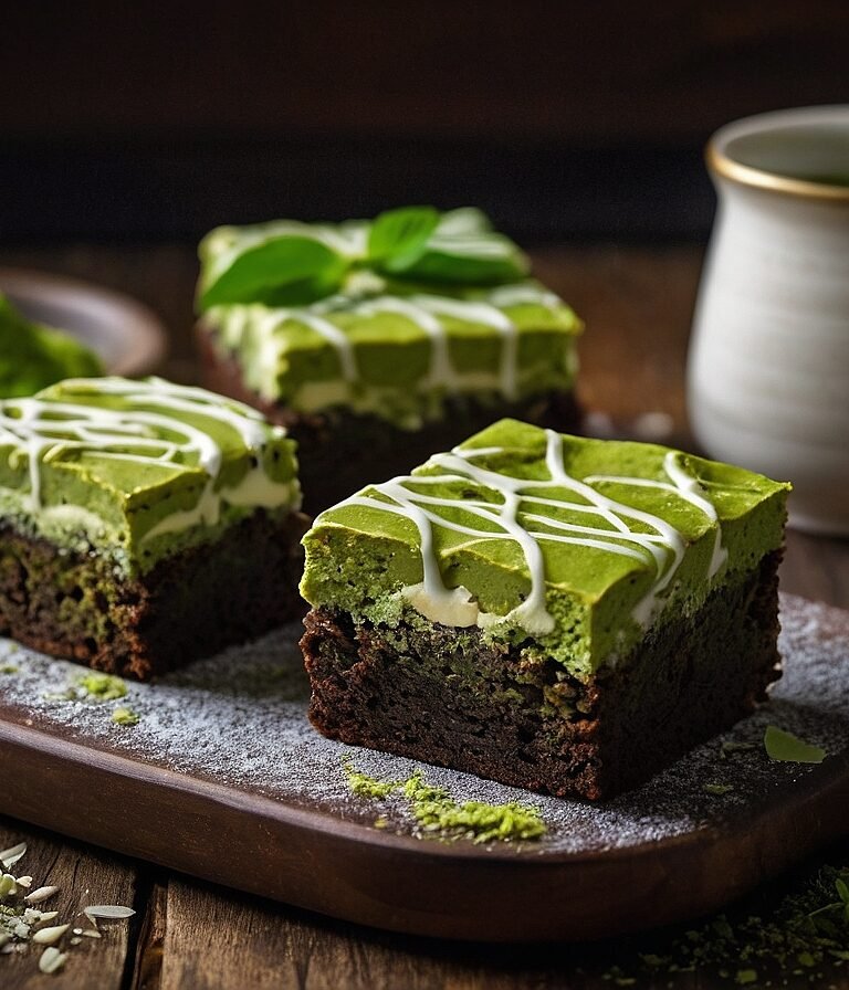 Matcha white chocolate brownies