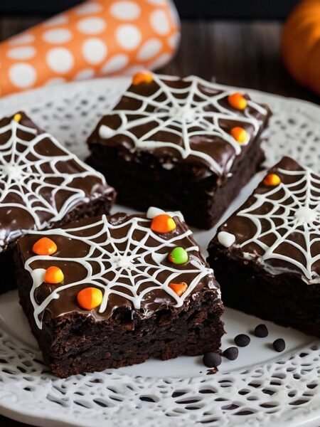 Spiderweb brownies