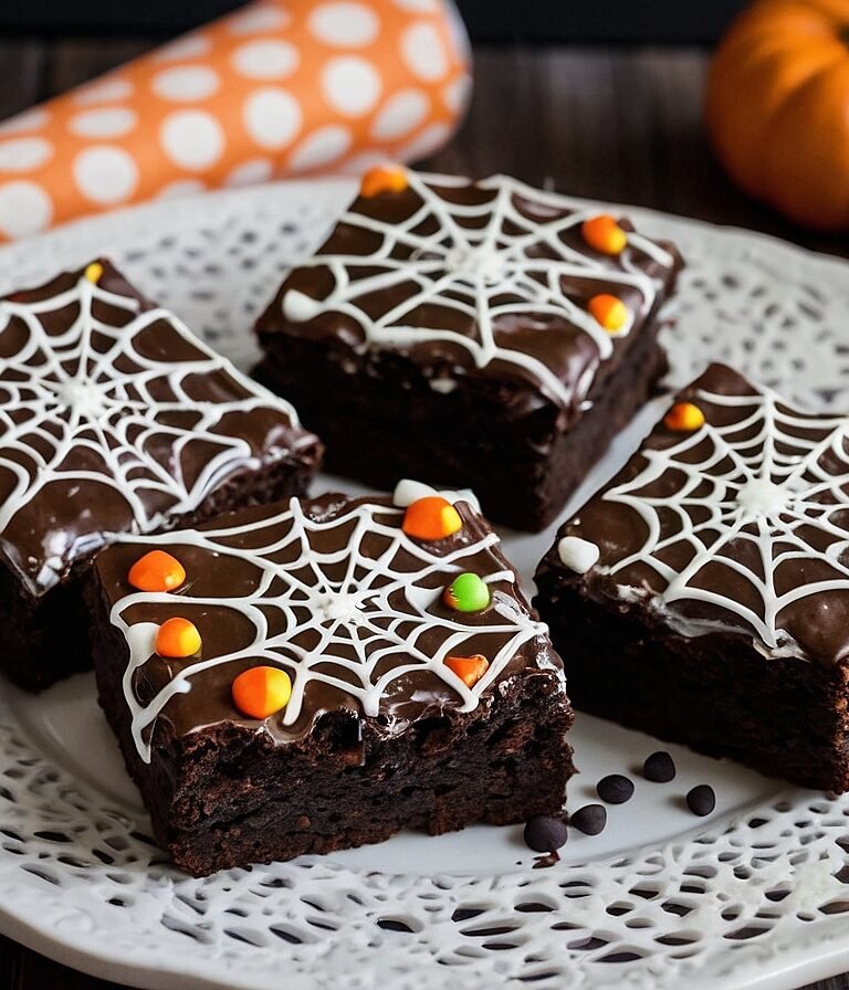 Spiderweb brownies